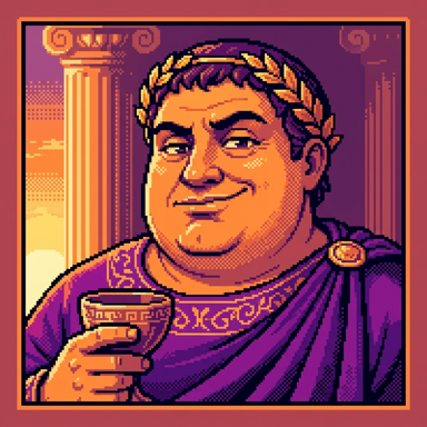 Robert Pattinson as Antinous in The Odyssey (2026), pixel art illustration