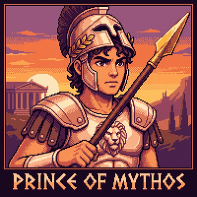 Tom Holland as Telemachus in The Odyssey (2026), pixel art illustration
